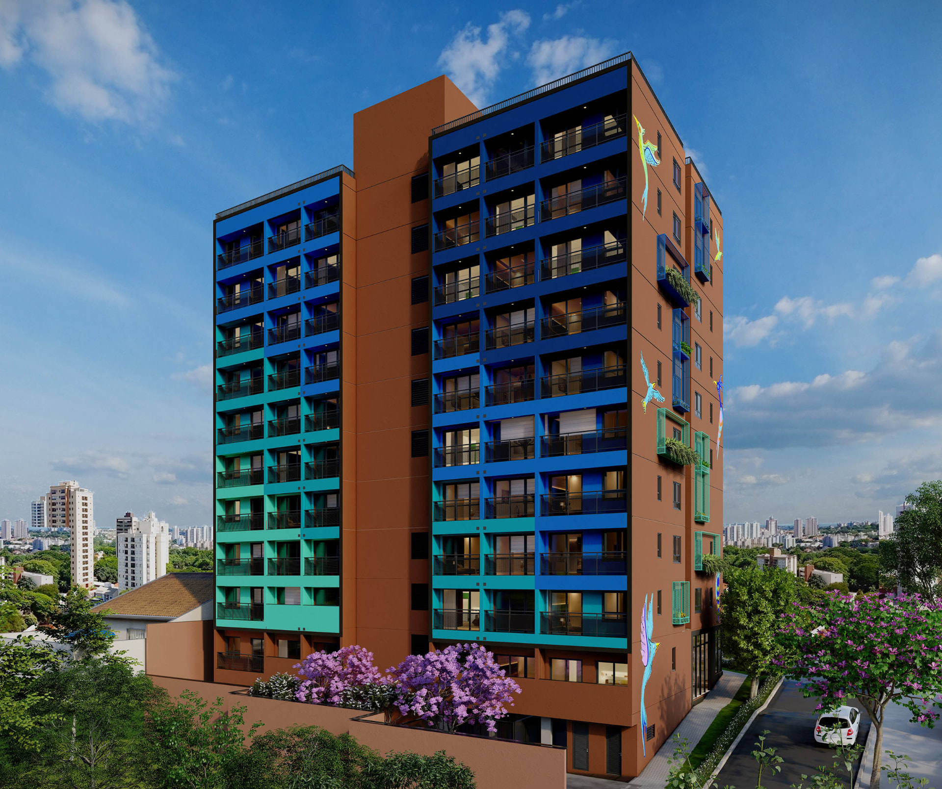 Fachada do empreendimento Nurban Ibirapuera, em Vila Clementino, São Paulo