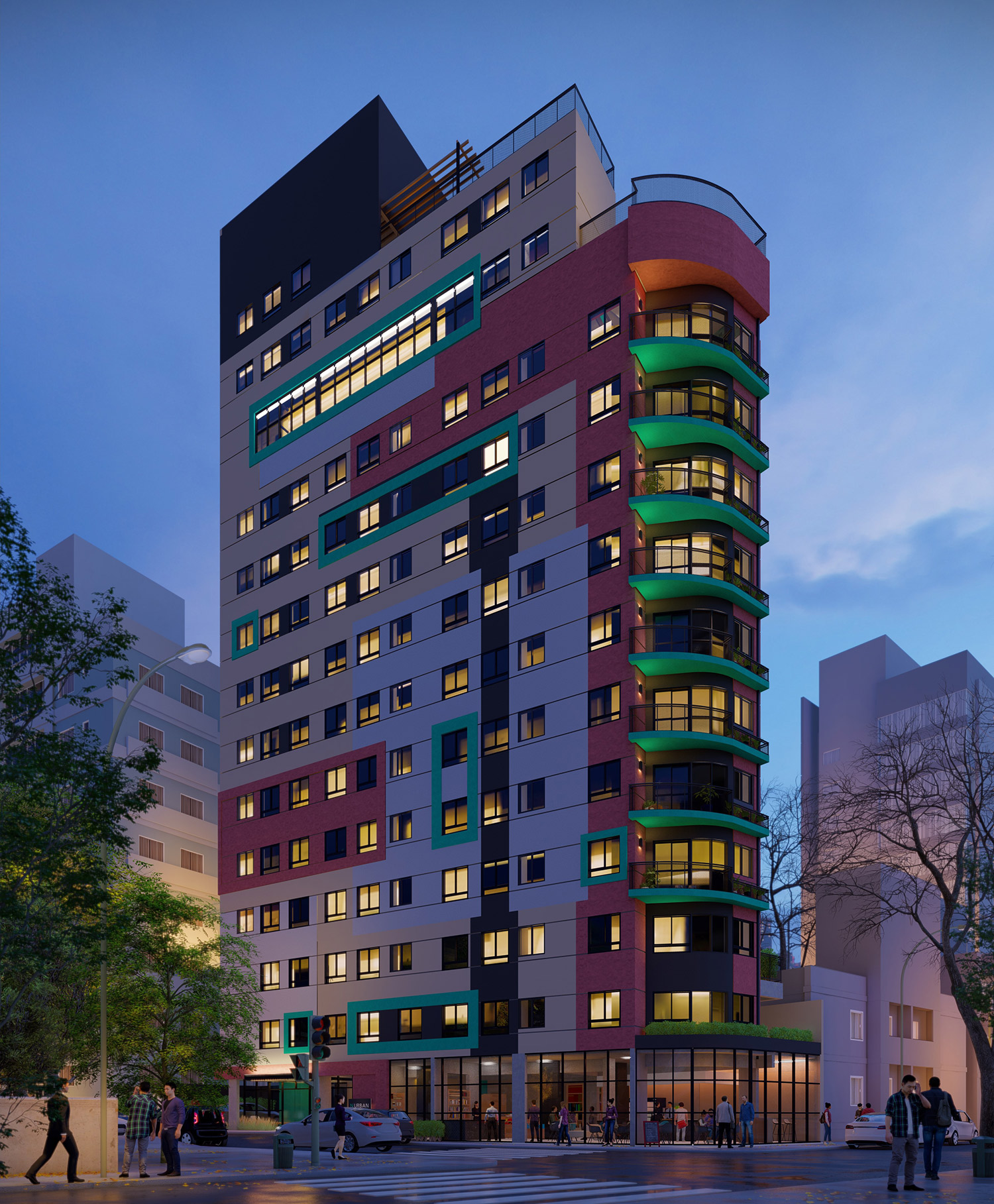 Fachada do empreendimento Nurban Vila Mariana, em Vila Mariana, São Paulo