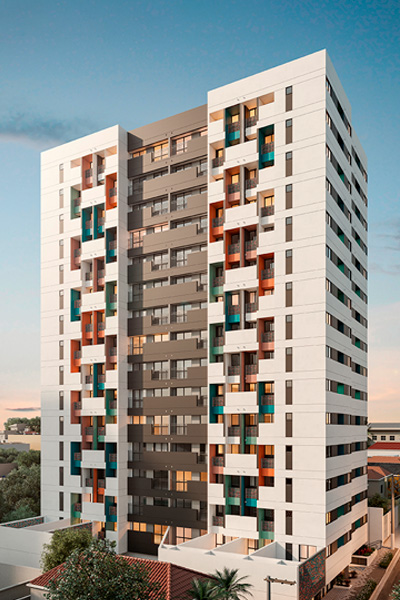 Fachada do empreendimento Nurban Conceição, em Conceição, São Paulo