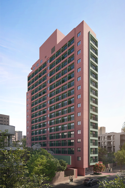 Fachada do empreendimento Nurban Consolação, em Vila Buarque, São Paulo